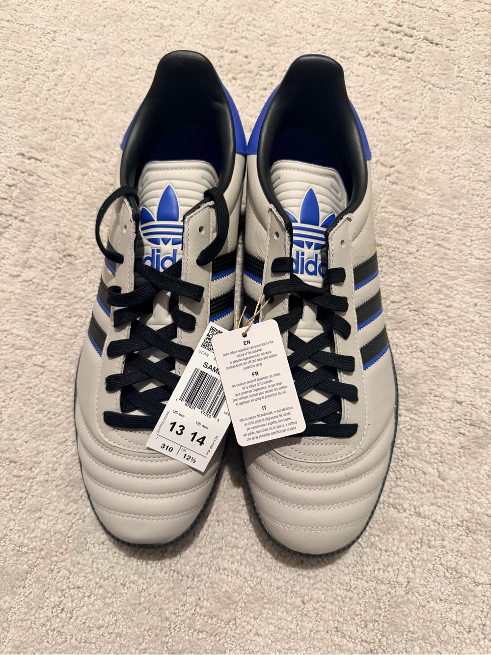 NWT Adidas Originals Samba JP Grey One Black Carbon Men's Size 13 JR0965 Sneaker